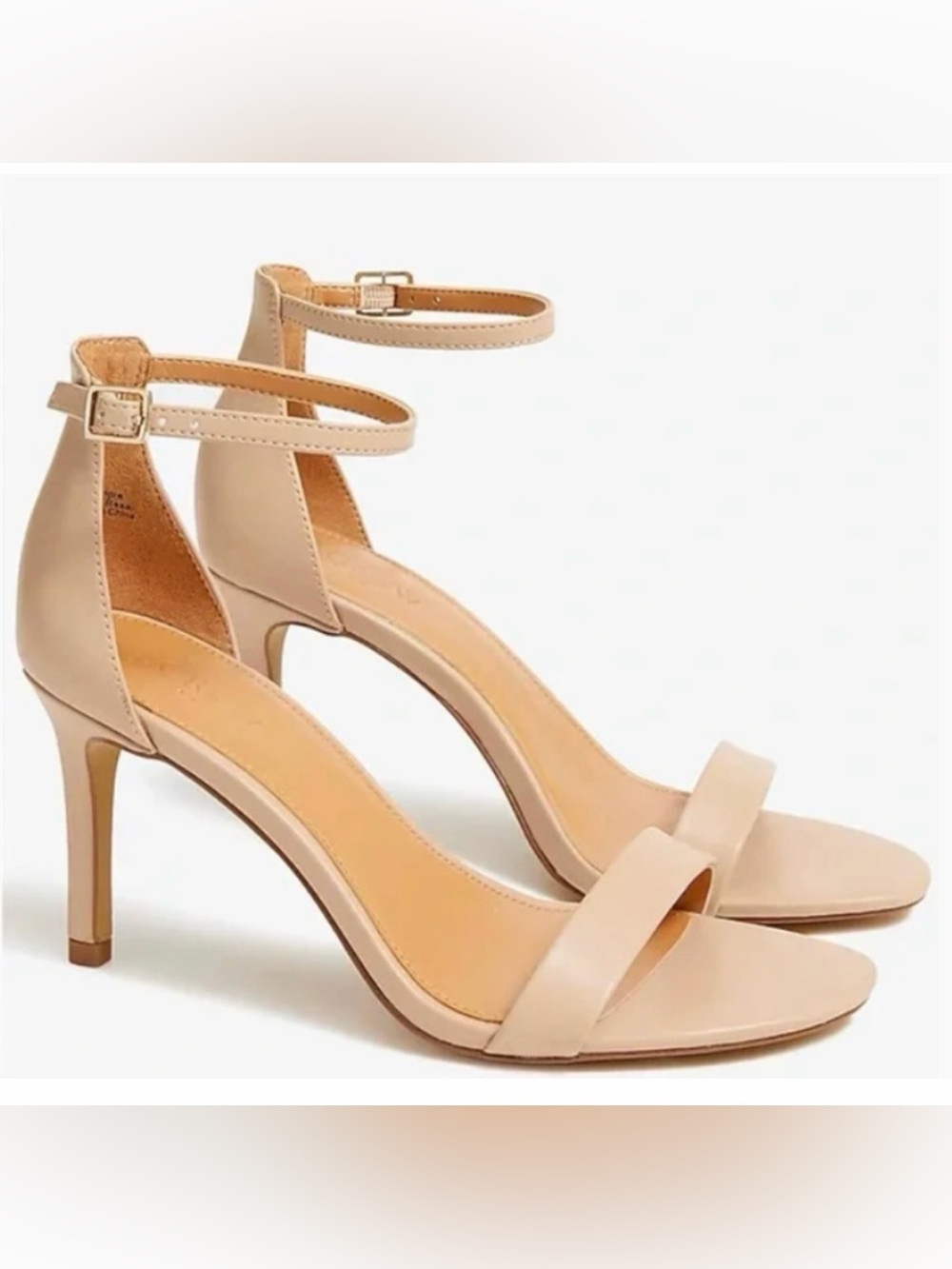 J. Crew Beige Ankle-Strap Heeled Sandals size 8